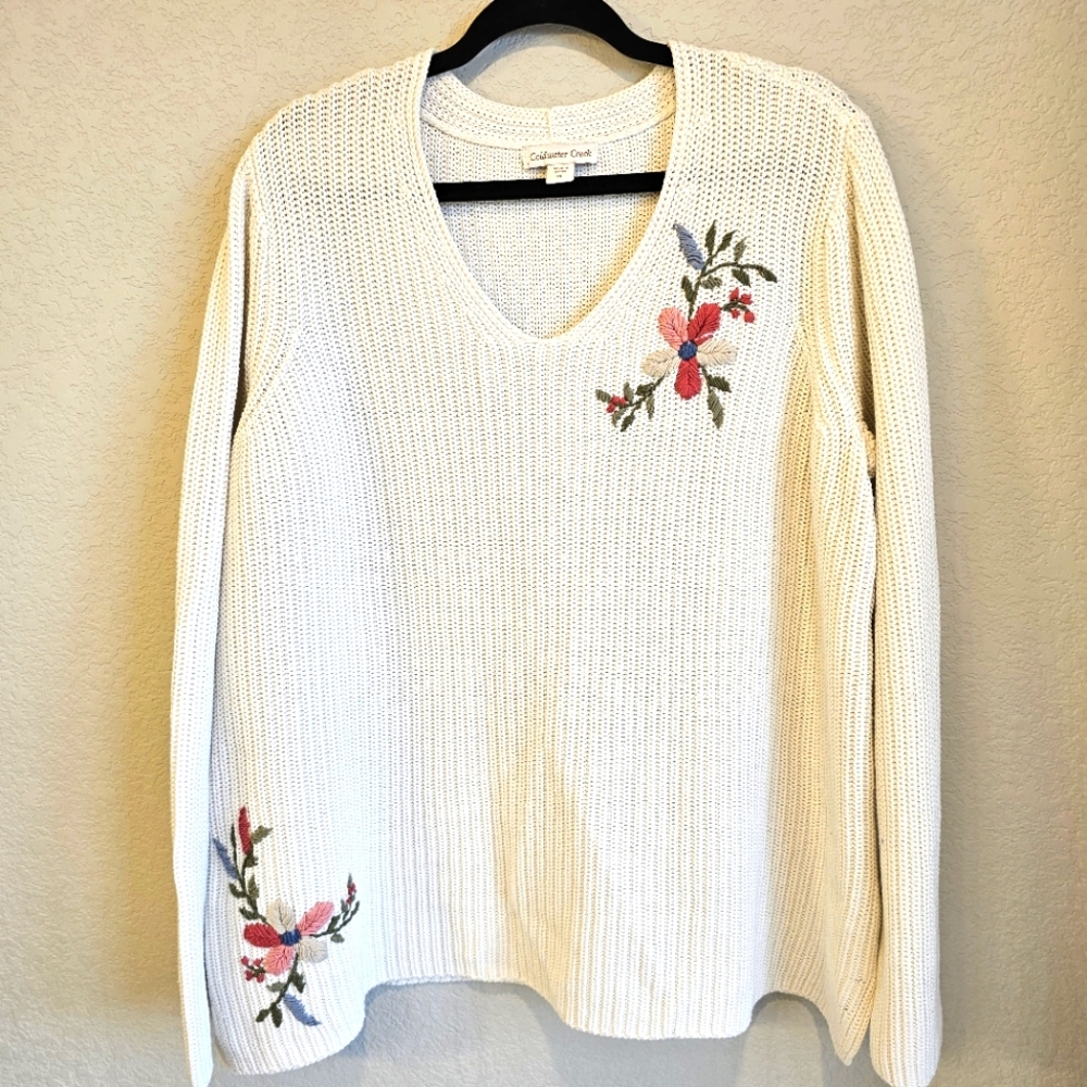 GORGEOUS Coldwater Creek Floral Sweater